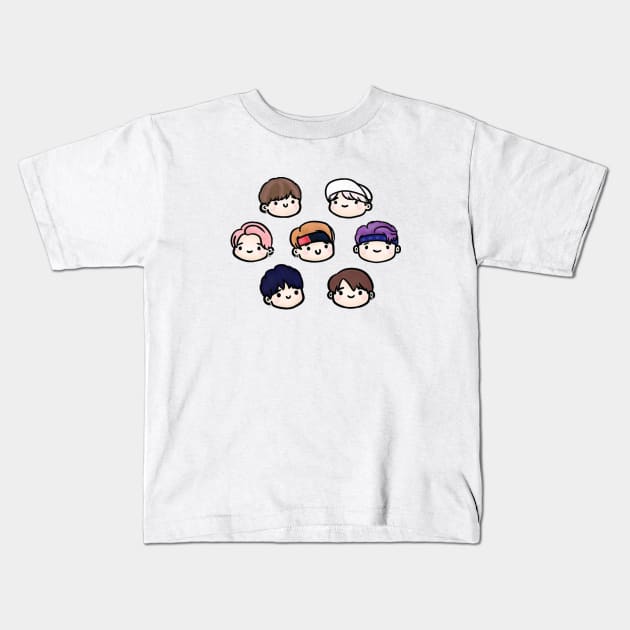 BTS Chibi Kids T-Shirt by chongmingnomi